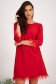 - StarShinerS red dress elastic cloth midi loose fit feather details 6 - StarShinerS.com