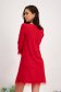 Rochie din stofa elastica rosie midi cu croi larg si aplicatii cu pene - StarShinerS 2 - StarShinerS.ro