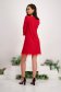 - StarShinerS red dress elastic cloth midi loose fit feather details 4 - StarShinerS.com