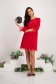 - StarShinerS red dress elastic cloth midi loose fit feather details 5 - StarShinerS.com