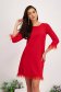 - StarShinerS red dress elastic cloth midi loose fit feather details 1 - StarShinerS.com