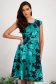 Satin A-line Dress with Rounded Neckline and Digital Floral Print - StarShinerS 6 - StarShinerS.com
