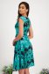 Satin A-line Dress with Rounded Neckline and Digital Floral Print - StarShinerS 2 - StarShinerS.com