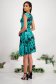 Satin A-line Dress with Rounded Neckline and Digital Floral Print - StarShinerS 4 - StarShinerS.com
