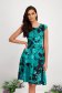 Satin A-line Dress with Rounded Neckline and Digital Floral Print - StarShinerS 1 - StarShinerS.com