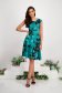 Satin A-line Dress with Rounded Neckline and Digital Floral Print - StarShinerS 5 - StarShinerS.com
