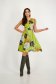 Satin A-line dress with rounded neckline and digital floral print - StarShinerS 5 - StarShinerS.com