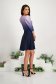 Purple Elastic Fabric Knee-Length Dress with Puffed Shoulders - StarShinerS 4 - StarShinerS.com