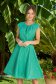Rochie din material fluid verde scurta in clos cu imprimeu abstract - StarShinerS 1 - StarShinerS.ro