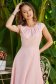 Rochie din material fluid roz-deschis scurta in clos cu imprimeu abstract - StarShinerS 6 - StarShinerS.ro