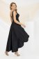 Asymmetric Black Elastic Taffeta Dress in A-Line Corset Style with Open Back - PrettyGirl 2 - StarShinerS.com