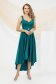 Asymmetrical green dress from taffeta with cut out back 3 - StarShinerS.com