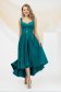 Asymmetrical green dress from taffeta with cut out back 1 - StarShinerS.com