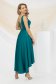 Asymmetrical green dress from taffeta with cut out back 2 - StarShinerS.com