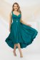Asymmetrical green dress from taffeta with cut out back 5 - StarShinerS.com