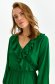 Green dress light material short cut cloche with elastic waist frilly trim around cleavage line 5 - StarShinerS.com
