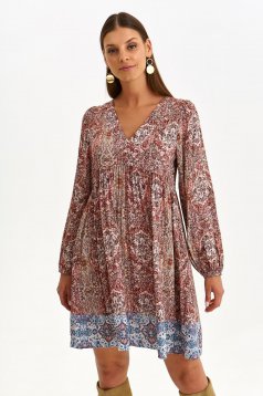 Dress light material short cut loose fit with puffed sleeves