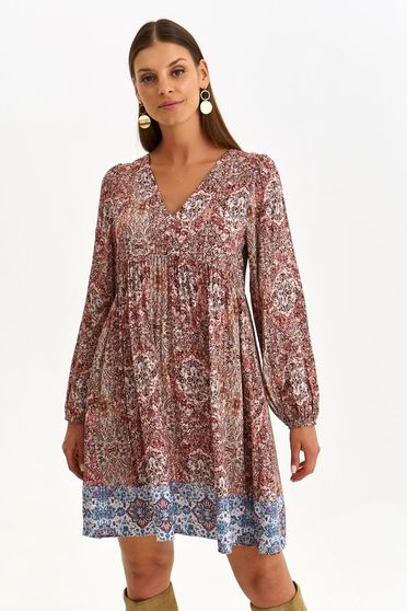 Flowy dresses - Page 2, Dress light material short cut loose fit with puffed sleeves - StarShinerS.com