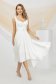 Asymmetric white elastic taffeta dress in flared corset style with cut-out back - PrettyGirl 1 - StarShinerS.com