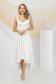 Asymmetric white elastic taffeta dress in flared corset style with cut-out back - PrettyGirl 4 - StarShinerS.com