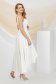 Asymmetric white elastic taffeta dress in flared corset style with cut-out back - PrettyGirl 2 - StarShinerS.com