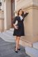 Rochie din stofa elastica neagra scurta in clos cu umeri bufanti - StarShinerS 7 - StarShinerS.ro