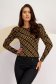 Ladies' blouse made of thin jersey, fitted with puffed shoulders - StarShinerS 1 - StarShinerS.com