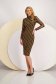 Rochie din jersey midi tip creion cu maneci cu insertii din plasa - StarShinerS 5 - StarShinerS.ro