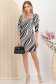 Rochie din stofa elastica neagra scurta tip creion cu umeri bufanti - StarShinerS 3 - StarShinerS.ro