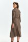 Brown dress thin fabric midi cloche accessorized with belt shirt dress 3 - StarShinerS.com