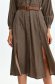 Brown dress thin fabric midi cloche accessorized with belt shirt dress 6 - StarShinerS.com