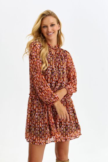 Loose dresses, Dress from veil fabric short cut loose fit with puffed sleeves - StarShinerS.com