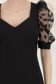 Rochie din stofa elastica neagra pana la genunchi tip creion cu maneci bufante - StarShinerS 6 - StarShinerS.ro