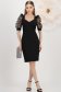Rochie din stofa elastica neagra pana la genunchi tip creion cu maneci bufante - StarShinerS 3 - StarShinerS.ro