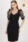 Rochie din stofa elastica neagra pana la genunchi tip creion cu maneci bufante - StarShinerS 1 - StarShinerS.ro