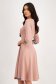Powder Pink Knee-Length Elastic Fabric Skater Dress with Decorative Bow - StarShinerS 2 - StarShinerS.com