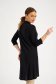 Ladies' black asymmetric thin elastic jersey blouse with front slit - StarShinerS 2 - StarShinerS.com