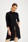 Ladies' black asymmetric thin elastic jersey blouse with front slit - StarShinerS 1 - StarShinerS.com