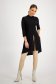 Ladies' black asymmetric thin elastic jersey blouse with front slit - StarShinerS 5 - StarShinerS.com