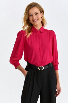 Pink women`s shirt thin fabric loose fit high shoulders
