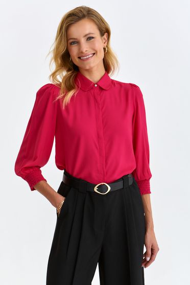 Office shirts, Pink women`s shirt thin fabric loose fit high shoulders - StarShinerS.com