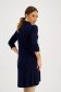 Navy Blue Asymmetric Ladies Blouse from Thin Elastic Jersey with Front Slit - StarShinerS 2 - StarShinerS.com