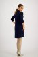 Navy Blue Asymmetric Ladies Blouse from Thin Elastic Jersey with Front Slit - StarShinerS 4 - StarShinerS.com