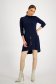 Navy Blue Asymmetric Ladies Blouse from Thin Elastic Jersey with Front Slit - StarShinerS 5 - StarShinerS.com