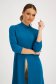 Petrol Blue Asymmetric Ladies Blouse from Thin Elastic Jersey with Front Slit - StarShinerS 6 - StarShinerS.com