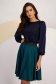 Green crepe skirt with elastic waistband in flared style - StarShinerS 6 - StarShinerS.com