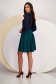 Green crepe skirt with elastic waistband in flared style - StarShinerS 2 - StarShinerS.com