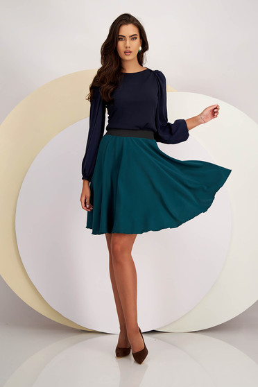 Casual skirts, Green skirt crepe cloche with elastic waist - StarShinerS - StarShinerS.com