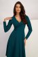 Dark Green Crepe Knee-Length A-Line Dress with Crossover Neckline - StarShinerS 6 - StarShinerS.com