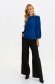 Blue women`s blouse thin fabric loose fit with puffed sleeves 2 - StarShinerS.com